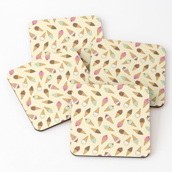 Item preview, Scattered ice cream cones with sprinkles on butter yellow background designed and sold by Chantal creates.