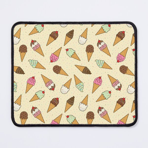 Item preview, Scattered ice cream cones with sprinkles on butter yellow background designed and sold by Chantal creates.