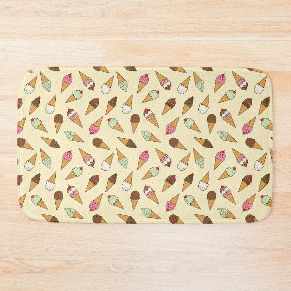 Item preview, Scattered ice cream cones with sprinkles on butter yellow background designed and sold by Chantal creates.