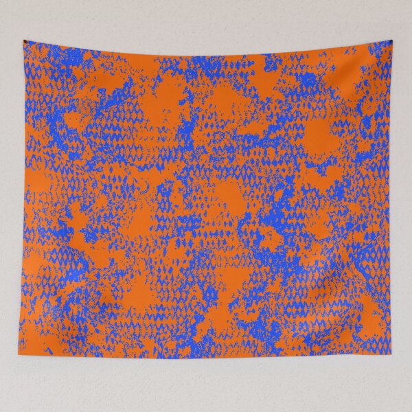 Item preview, Modern Distressed Python Print Pattern | Orange & Blue designed and sold by Frohyou.