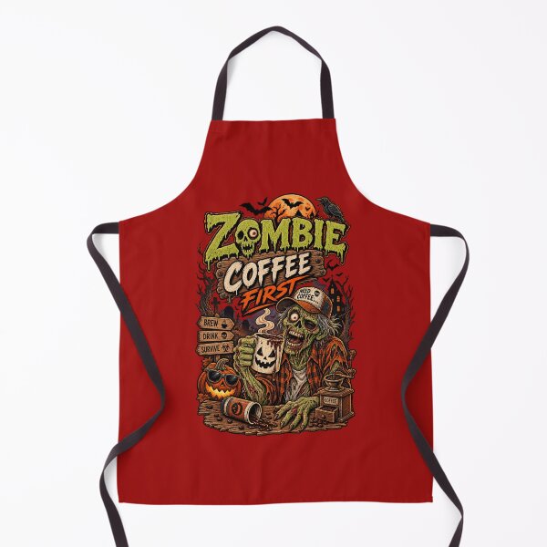 Item preview, Zombie Coffee First Funny Halloween Coffee Lover Retro T-Shirt designed and sold by mocci10.