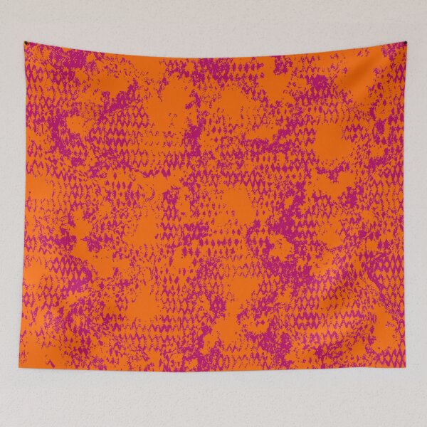 Item preview, Modern Distressed Python Print Pattern | Orange & Pink designed and sold by Frohyou.