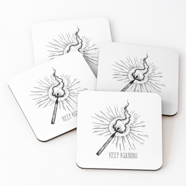 Item preview, Keep Burning Matchstick – Motivational Dark Minimalist Quote Design designed and sold by witchlingart.
