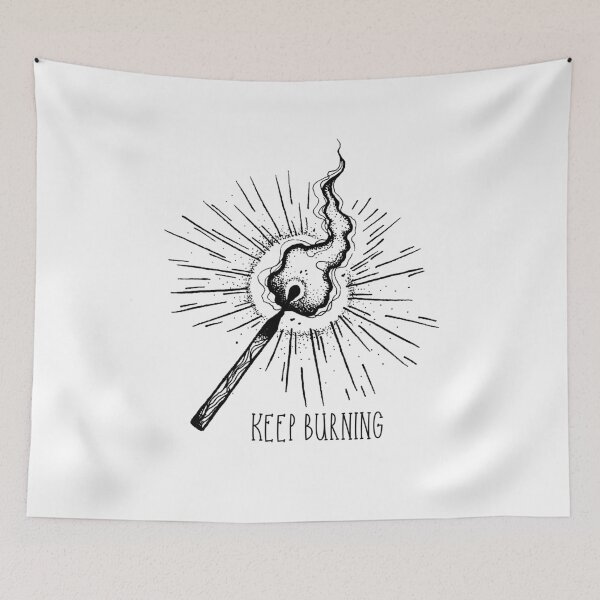 Item preview, Keep Burning Matchstick – Motivational Dark Minimalist Quote Design designed and sold by witchlingart.
