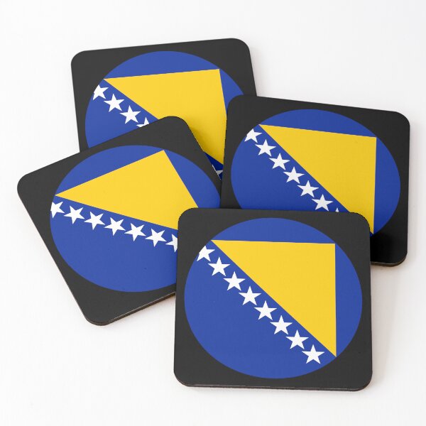 Artikelvorschau, Rundes Symbol der Flagge von Bosnien und Herzegowina | Kreisförmiges Button-Element mit bosnischer Flagge entworfen und verkauft von NTGUILTY.