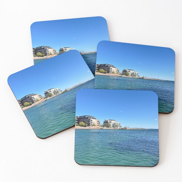 Item preview, ⁠Modern Waterfront Architecture Clear Blue Sea Water⁠ designed and sold by Julia9632.