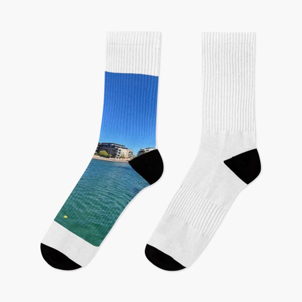 Item preview, ⁠Modern Waterfront Architecture Clear Blue Sea Water⁠ designed and sold by Julia9632.
