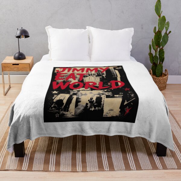 Aperçu de l'œuvre Jimmy Eat World Skyline rouge grunge de la ville créée et vendue par IshTarltArt.