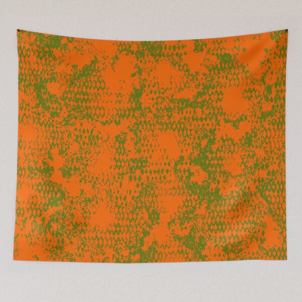 Item preview, Distressed Python Print Pattern | Orange & Chartreuse designed and sold by Frohyou.