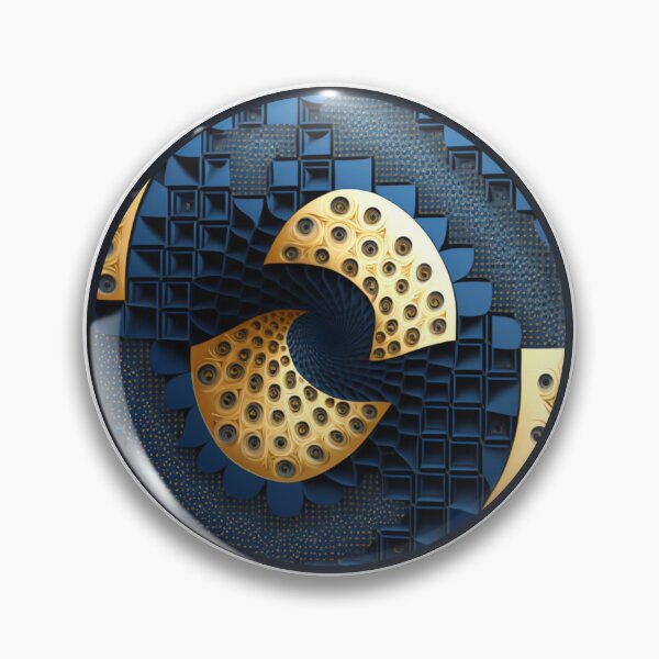 Artikelvorschau, Marineblaue, gesteppte Scheibe mit goldener Spirale entworfen und verkauft von RAGANADesign.