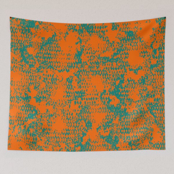 Item preview, Modern Distressed Python Print Pattern | Orange & Teal designed and sold by Frohyou.