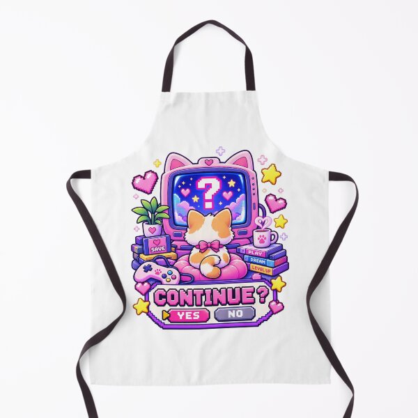 Item preview, Continue Cat – Cute Retro Gaming Character designed and sold by JPCuteDesign.