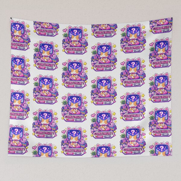 Item preview, Continue Cat – Cute Retro Gaming Character designed and sold by JPCuteDesign.