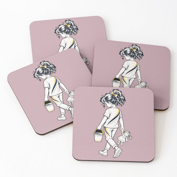 Item preview, Cute Little Girl with Toy Bucket and Doll designed and sold by PrintGo26.