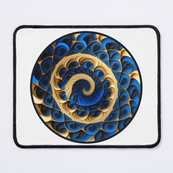 Item preview, Blue and Cream Quilled Fractal Circle designed and sold by RAGANADesign.