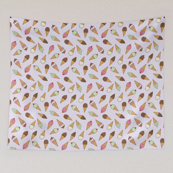 Item preview, Scattered ice cream cones with sprinkles on soft lavender background designed and sold by Chantal creates.