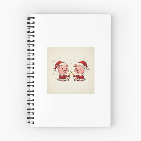 Item preview, Cute Christmas Pigs Toasting with Champagne – Vintage Holiday Doodle designed and sold by mayatA-rt.