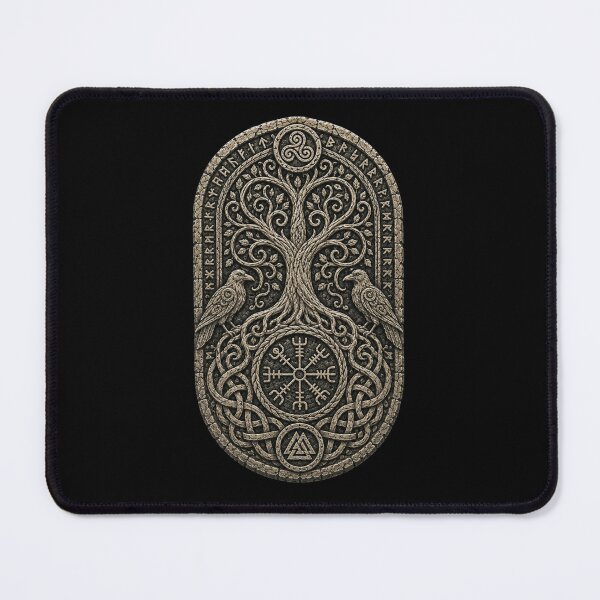 Item preview, Yggdrasil Raven Runestone – Triple Spiral and Nordic Stave designed and sold by OblivionRise.