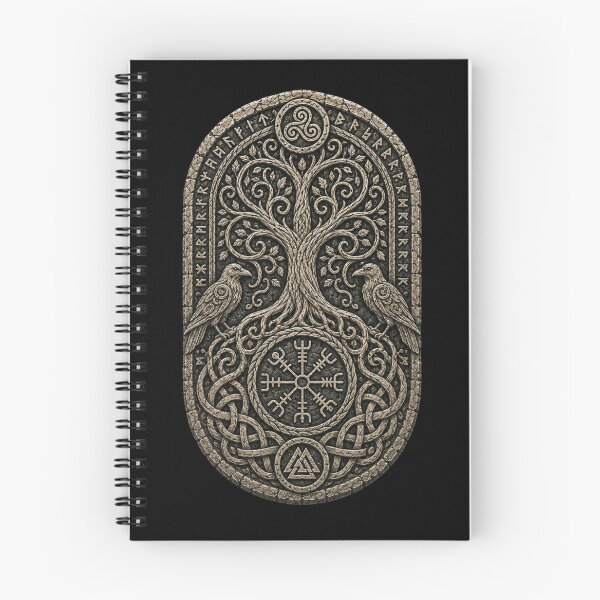 Item preview, Yggdrasil Raven Runestone – Triple Spiral and Nordic Stave designed and sold by OblivionRise.