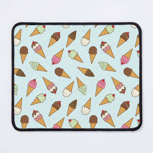 Item preview, Scattered ice cream cones with sprinkles on pale aqua blue background designed and sold by Chantal creates.
