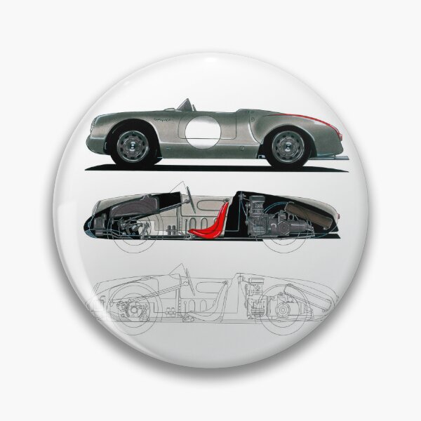 Item preview, Exclusive drawing collage legendary germany racing car 550 Spyder with flat air cooled engine designed and sold by Cars23.