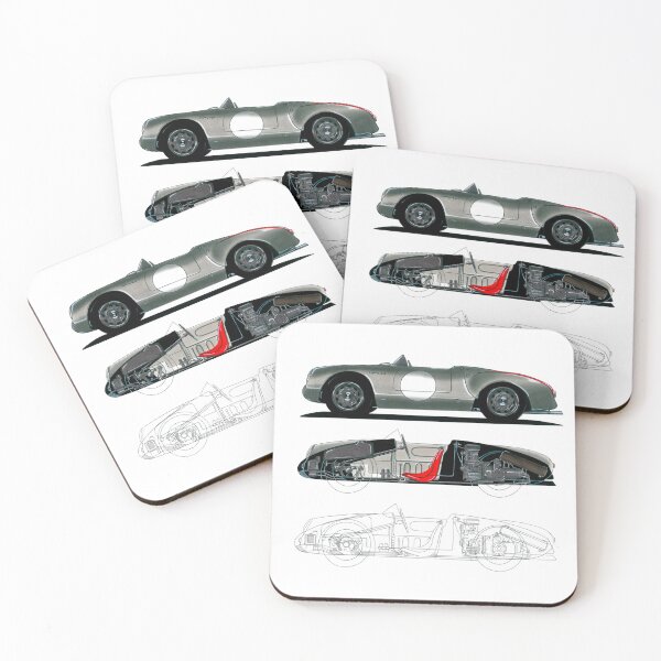 Item preview, Exclusive drawing collage legendary germany racing car 550 Spyder with flat air cooled engine designed and sold by Cars23.