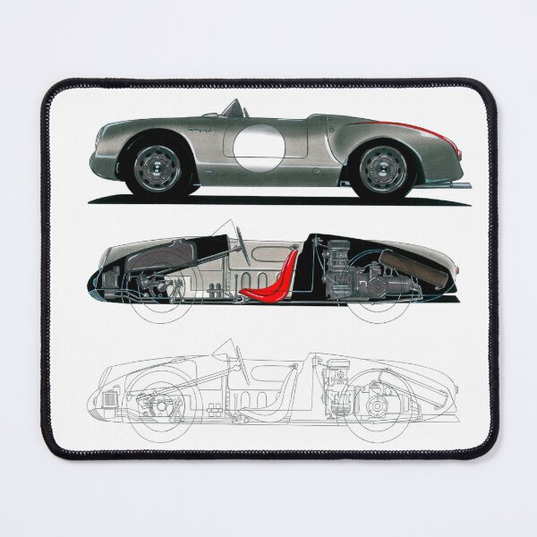 Item preview, Exclusive drawing collage legendary germany racing car 550 Spyder with flat air cooled engine designed and sold by Cars23.