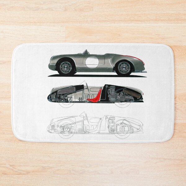 Item preview, Exclusive drawing collage legendary germany racing car 550 Spyder with flat air cooled engine designed and sold by Cars23.