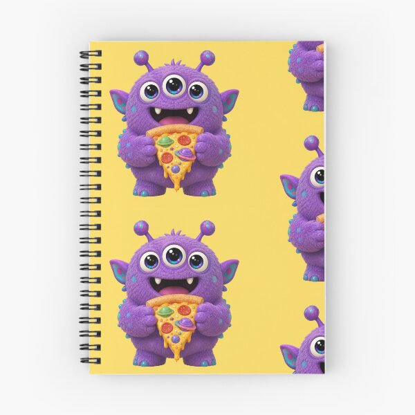 Item preview, Cute Purple Three Eyed Pizza Monster Art designed and sold by Ink-verse-.
