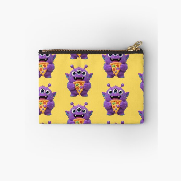 Item preview, Cute Purple Three Eyed Pizza Monster Art designed and sold by Ink-verse-.