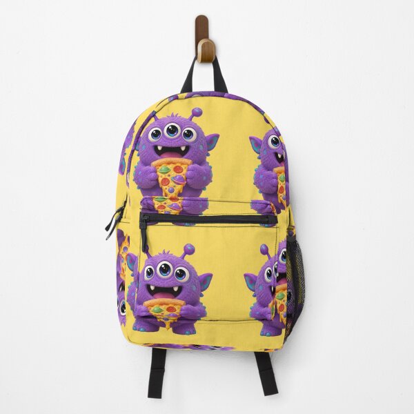Item preview, Cute Purple Three Eyed Pizza Monster Art designed and sold by Ink-verse-.