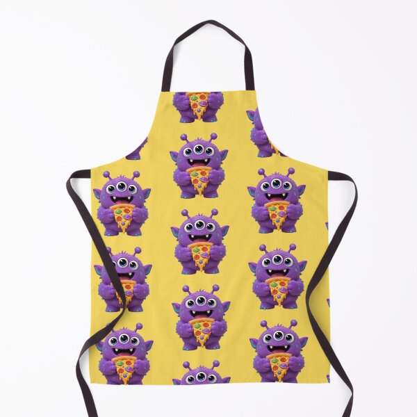 Item preview, Cute Purple Three Eyed Pizza Monster Art designed and sold by Ink-verse-.