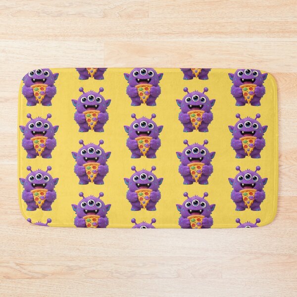 Item preview, Cute Purple Three Eyed Pizza Monster Art designed and sold by Ink-verse-.