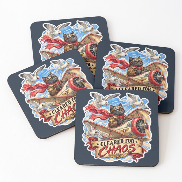 Item preview, Cleared for Chaos – Vintage Cat Pilot Aviation Art designed and sold by LakeshoreLegendsAndLight .