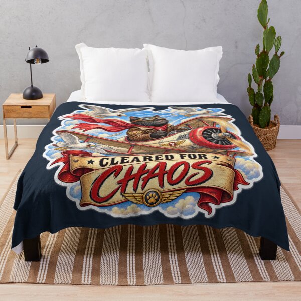Item preview, Cleared for Chaos – Vintage Cat Pilot Aviation Art designed and sold by LakeshoreLegendsAndLight .