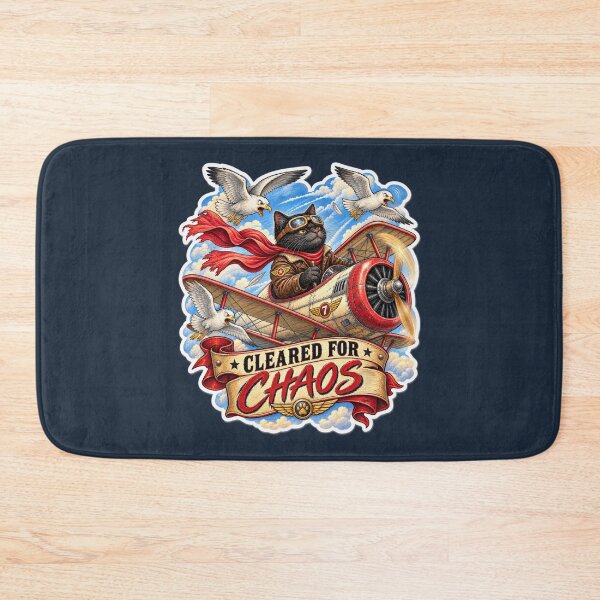 Item preview, Cleared for Chaos – Vintage Cat Pilot Aviation Art designed and sold by LakeshoreLegendsAndLight .