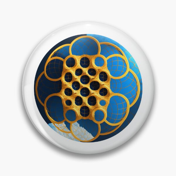 Item preview, Navy Circle with Gold Honeycomb Ring designed and sold by RAGANADesign.