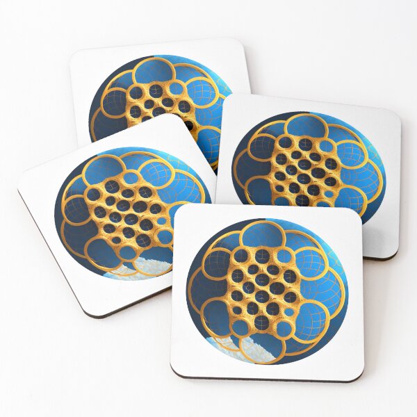 Item preview, Navy Circle with Gold Honeycomb Ring designed and sold by RAGANADesign.