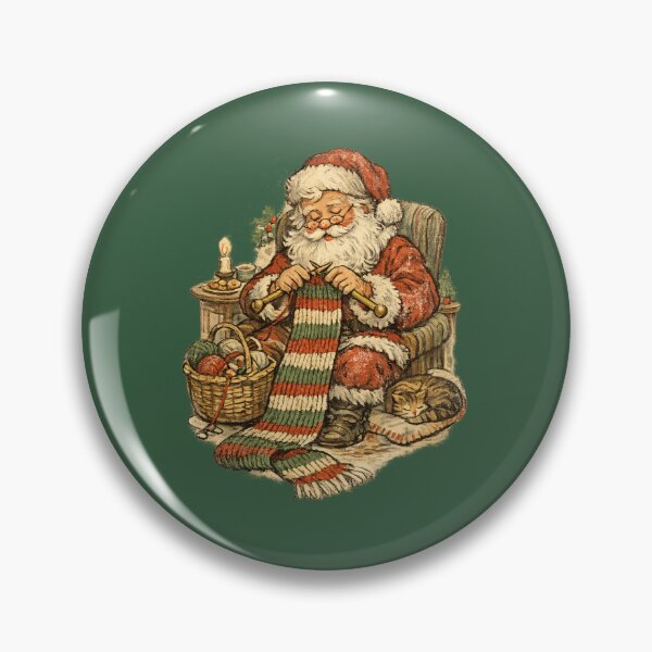 Item preview, Vintage Santa Claus Knitting Christmas Scarf Cozy Retro Gift designed and sold by Artycom.