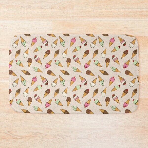 Item preview, Scattered ice cream cones with sprinkles on waffle beige background designed and sold by Chantal creates.