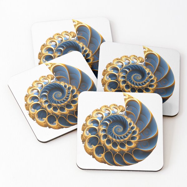 Item preview, Navy and Gold Ornate Spiral Shell designed and sold by RAGANADesign.