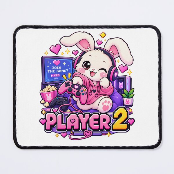 Item preview, Player 2 Bunny – Cute Retro Gaming Rabbit designed and sold by JPCuteDesign.