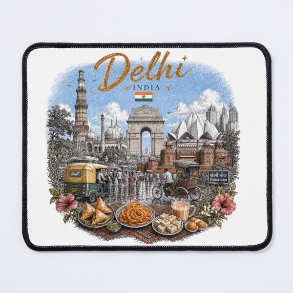 Item preview, Delhi India Vintage Travel Art designed and sold by CHC.