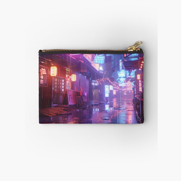 Item preview, Futuristic cyberpunk alley: neon lights and rain designed and sold by Artdavesalzburg.