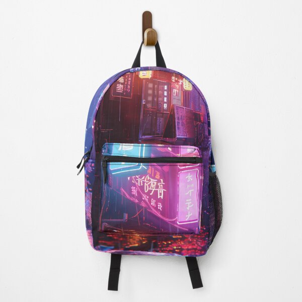 Item preview, Futuristic cyberpunk alley: neon lights and rain designed and sold by Artdavesalzburg.