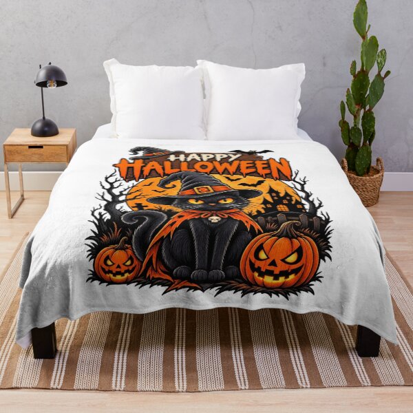 Item preview, Happy Halloween Black Cat Witch designed and sold by afr-saad.