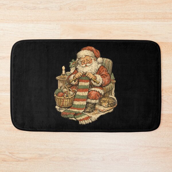 Item preview, Vintage Santa Claus Knitting Christmas Scarf Cozy Retro Gift designed and sold by Artycom.