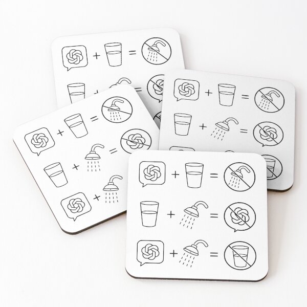 Item preview, AI Water Conservation Funny Icon Design – ChatGPT, Shower & Water designed and sold by ValentinaHramov.