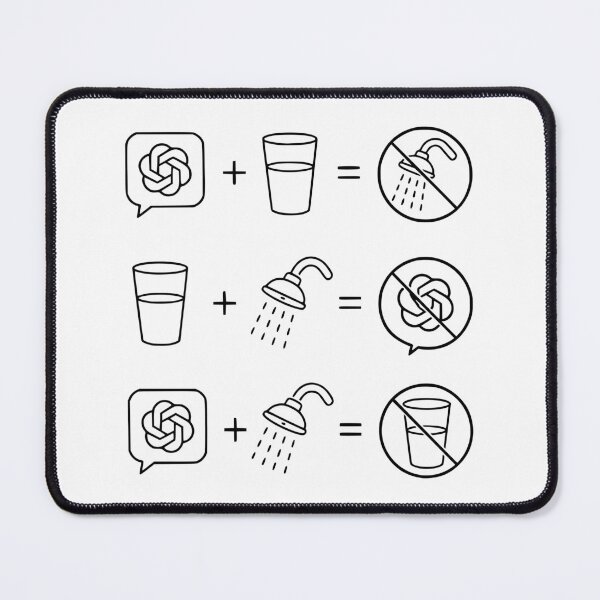 Item preview, AI Water Conservation Funny Icon Design – ChatGPT, Shower & Water designed and sold by ValentinaHramov.