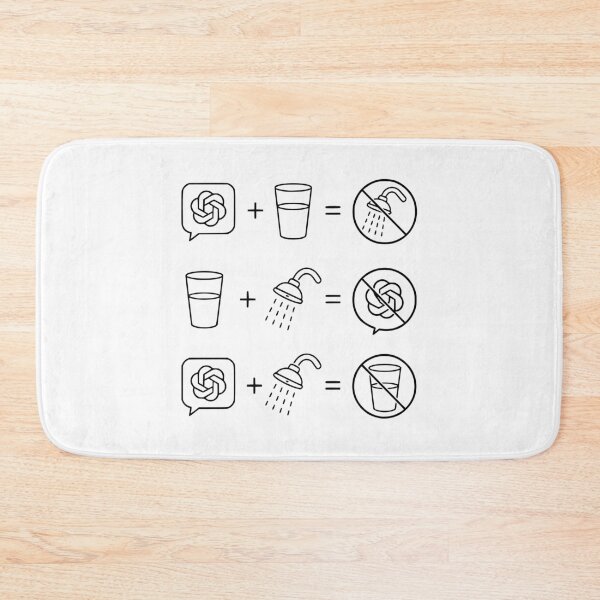 Item preview, AI Water Conservation Funny Icon Design – ChatGPT, Shower & Water designed and sold by ValentinaHramov.